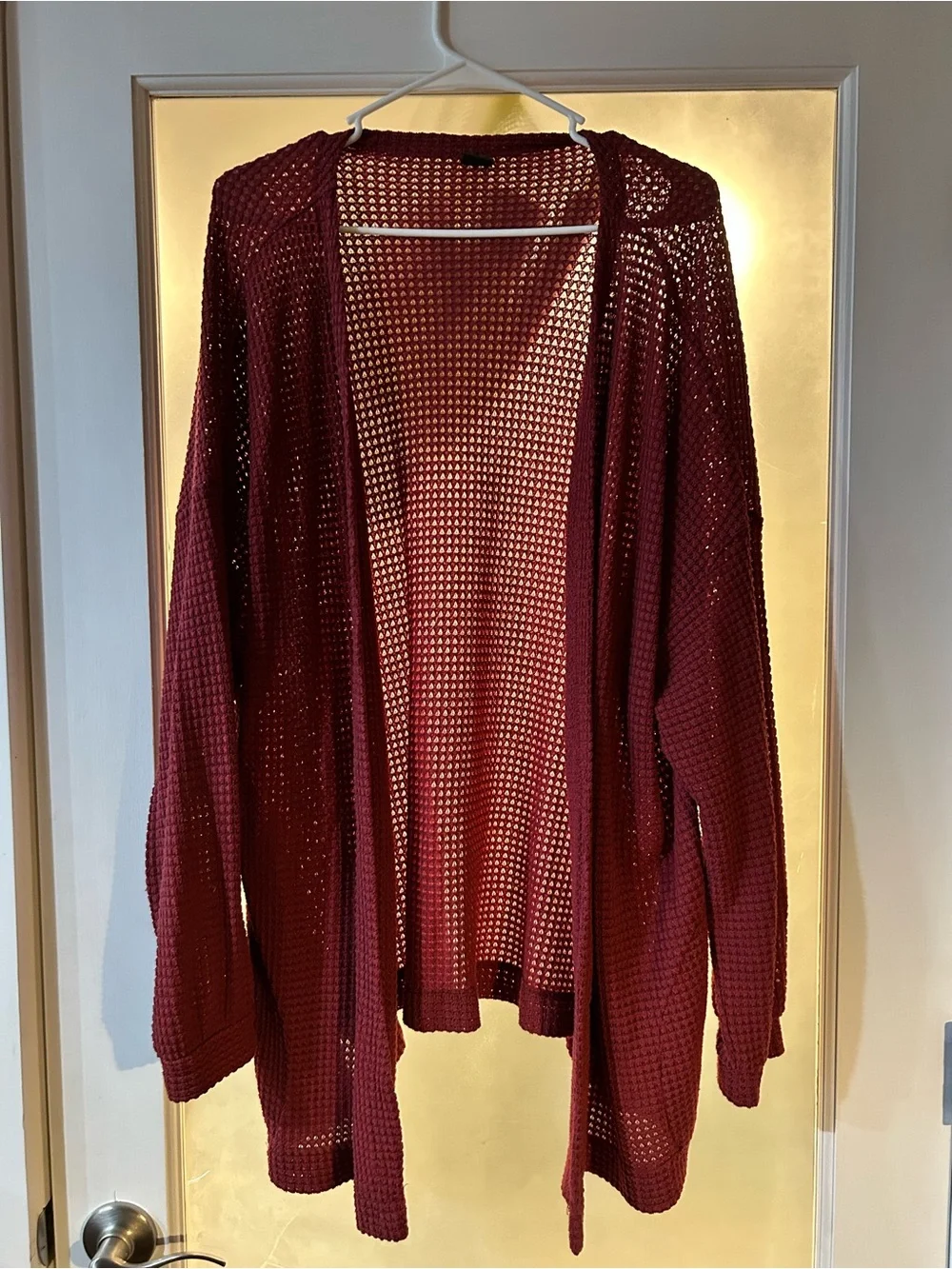 wild fable Open-Front Knit Cardigan in Burgundy